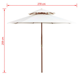 Doppeldeck Sonnenschirm 270x270 cm Cremeweiß
