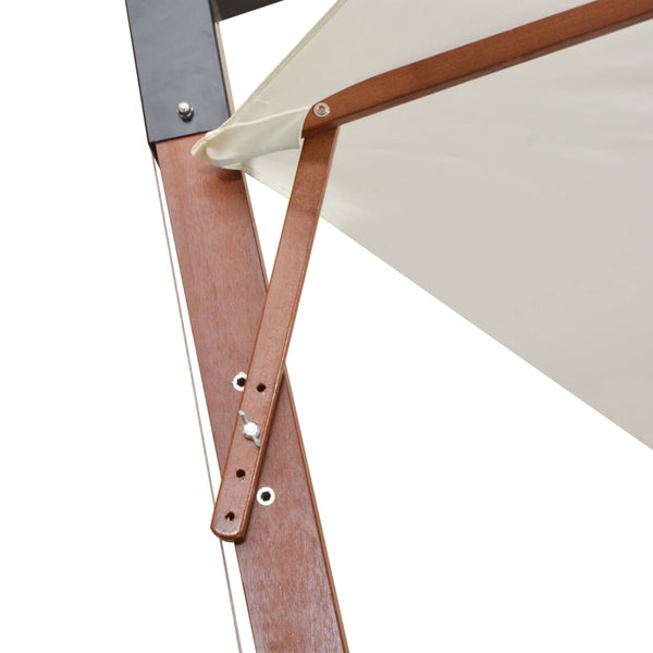 Ampelschirm 350 cm Weiß Holzmast
