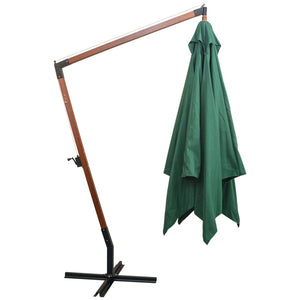 Grüner Ampelschirm, 300x300 cm, Holz