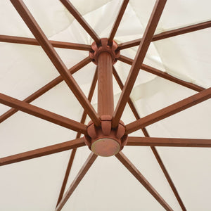 Ampelschirm, 300x300 cm, Holz, Weiß