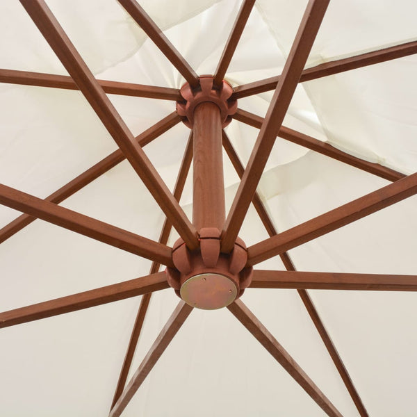 Ampelschirm, 300x300 cm, Holz, Weiß