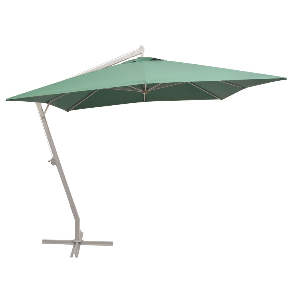 Grüner Ampelschirm 300x300 cm mit Aluminiummast