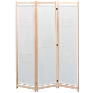 3-teiliger Raumteiler Creme Stoff 120x170 cm