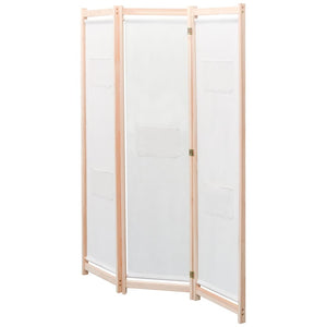 3-teiliger Raumteiler Creme Stoff 120x170 cm