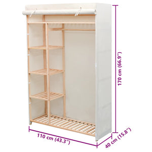 Stoffschrank mit Kiefernholz 110x40x170 cm