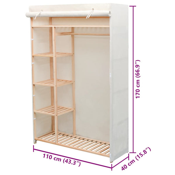 Stoffschrank mit Kiefernholz 110x40x170 cm
