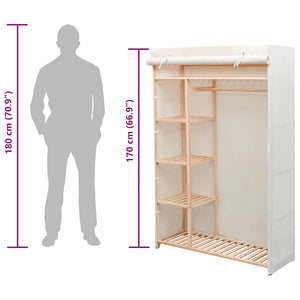 Stoffschrank mit Kiefernholz 110x40x170 cm