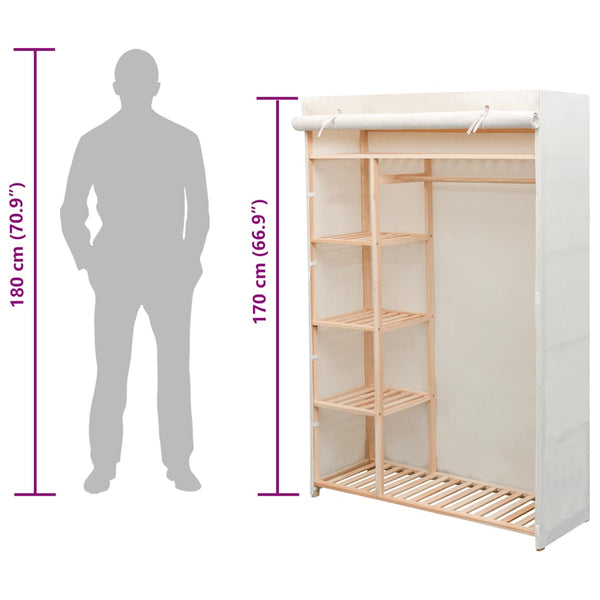 Stoffschrank mit Kiefernholz 110x40x170 cm