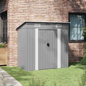 Gartenschuppen Metall Grau