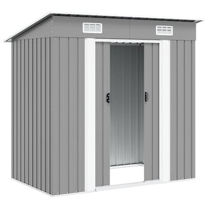 Gartenschuppen Metall Grau