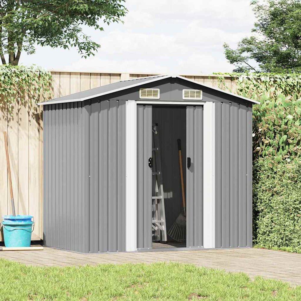 Gartenschuppen Metall Grau 204x132x186cm