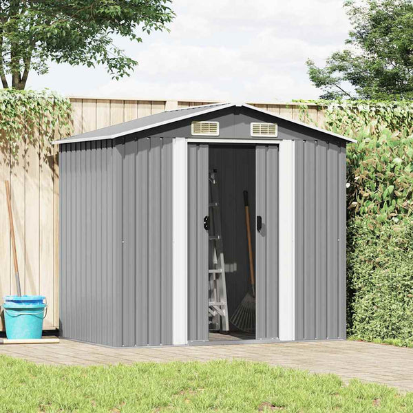 Gartenschuppen Metall Grau 204x132x186cm