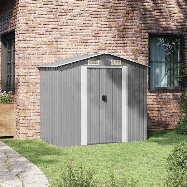 Gartenschuppen Metall Grau 204x132x186cm