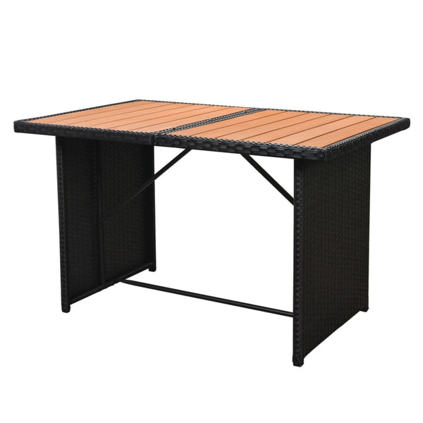 7-tlg. Garten-Lounge-Set mit Auflagen Poly Rattan Schwarz