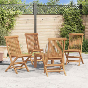 Klappbare Gartenstühle 4 Stk. Massivholz Teak