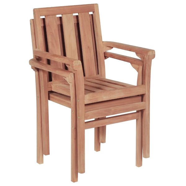 Teak Gartenstühle Stapelbar 2er Set