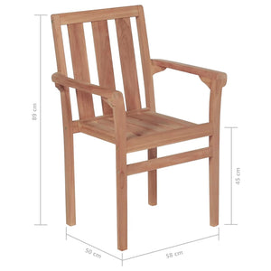 Teak Gartenstühle Stapelbar 2er Set