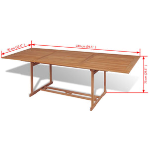 11-tlg. Teak Garten Essgruppe mit Klappstühlen