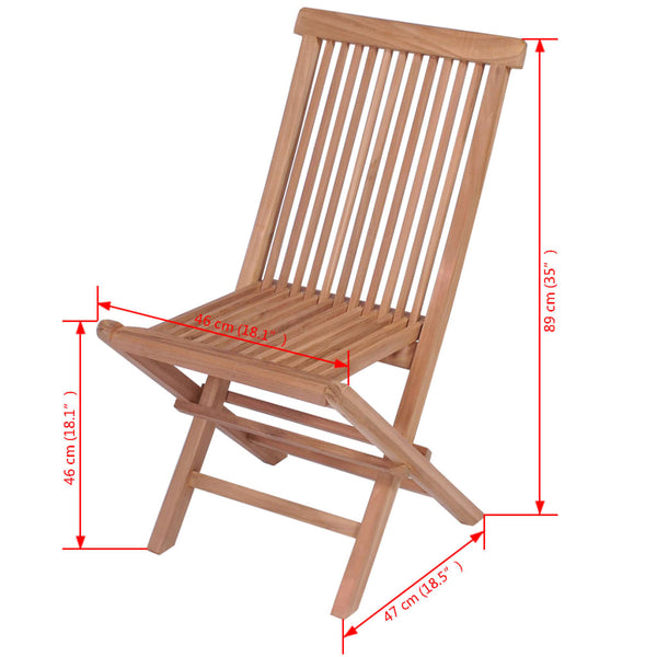 11-tlg. Teak Garten Essgruppe mit Klappstühlen