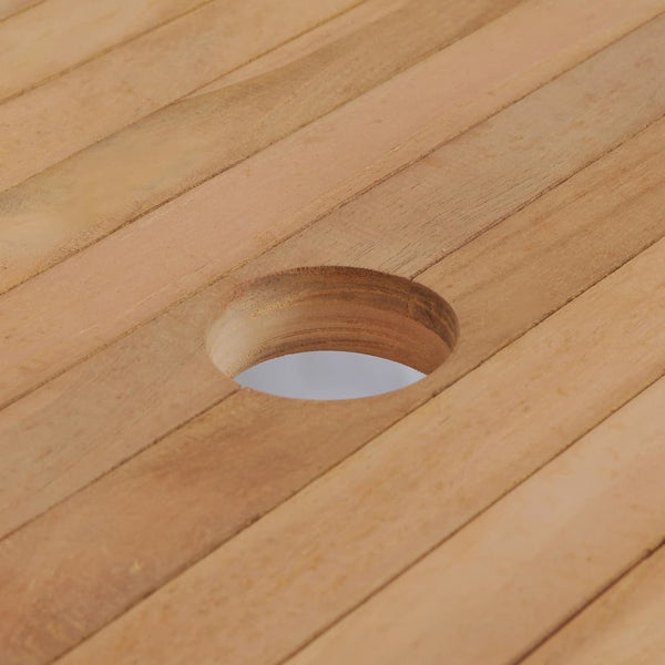 11-tlg. Teak Garten Essgruppe mit Klappstühlen