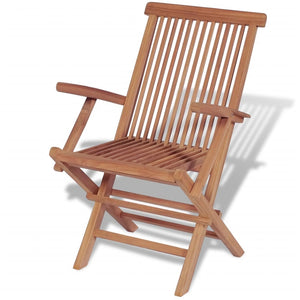 11-tlg. Teak Garten Essgruppe mit Klappstühlen