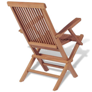 11-tlg. Teak Garten Essgruppe mit Klappstühlen
