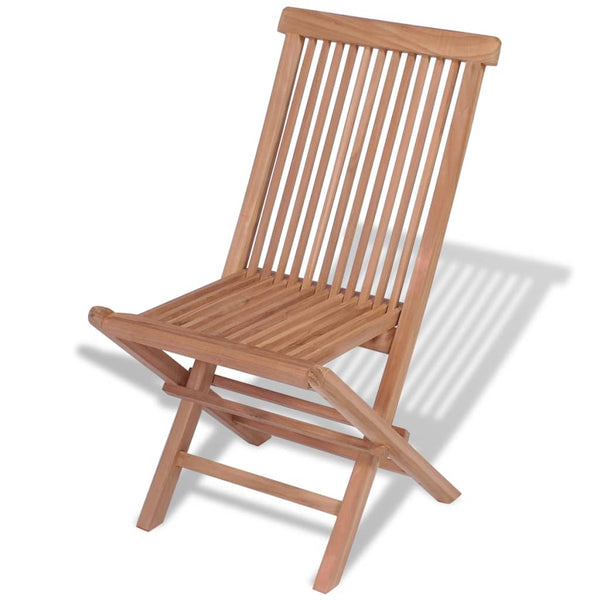 11-tlg. Teak Garten Essgruppe mit Klappstühlen