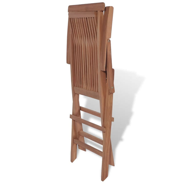 11-tlg. Teak Garten Essgruppe mit Klappstühlen