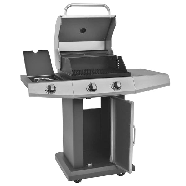Gasgrill mit 2+1 Brennern, Schwarz/Silber