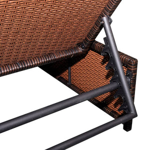 Outdoor Lehnstühle mit Tisch, Braun Rattan, 2er Set
