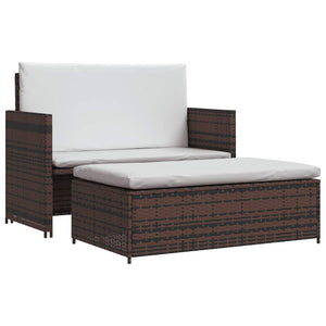 Gartensofa Poly Rattan Braun