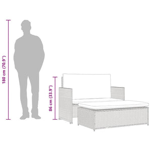 Gartensofa Poly Rattan Braun
