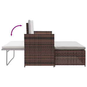 Gartensofa Poly Rattan Braun
