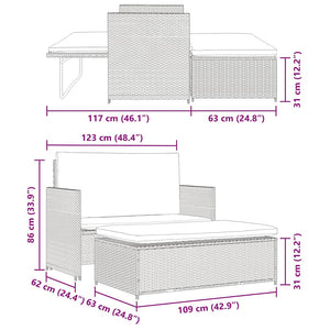 Gartensofa Poly Rattan Braun