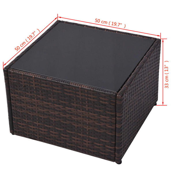 5-tlg. Garten-Lounge-Set mit Auflagen Poly Rattan Braun
