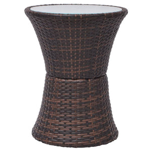 3-teiliges Bistro-Set aus Rattan, Braun