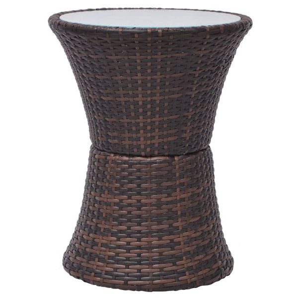 3-teiliges Bistro-Set aus Rattan, Braun