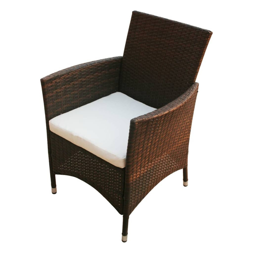 Poly Rattan Gartenstühle 2er Set Braun