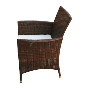 Poly Rattan Gartenstühle 2er Set Braun