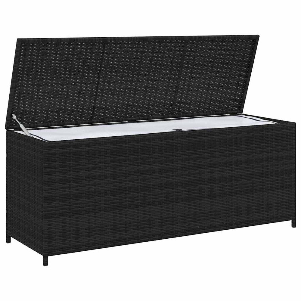 Garten Auflagenbox Schwarz Poly Rattan 150cm