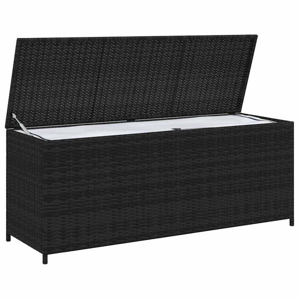 Garten Auflagenbox Schwarz Poly Rattan 150cm