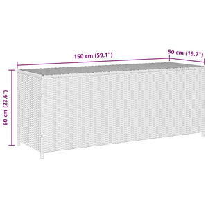 Garten Auflagenbox Schwarz Poly Rattan 150cm