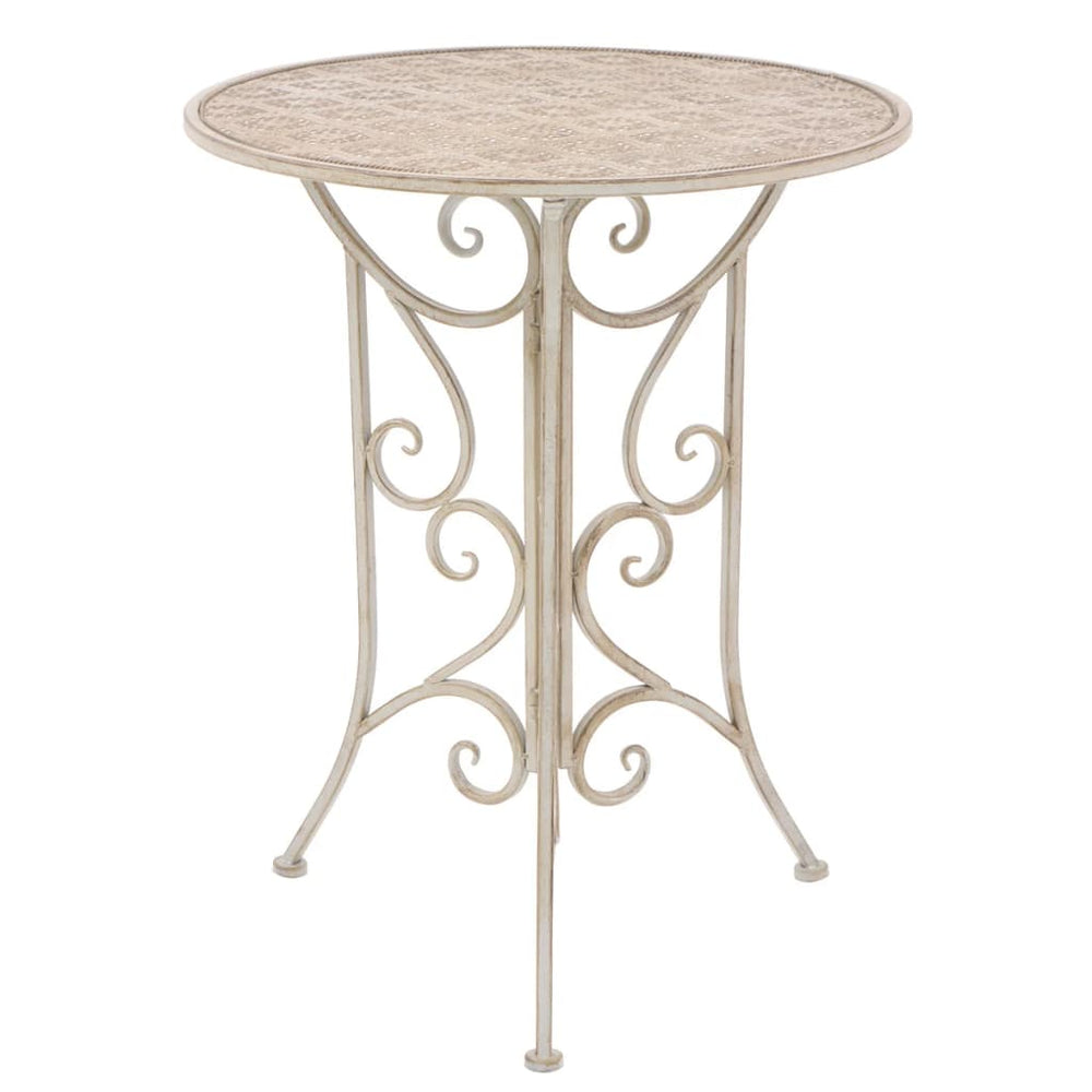 3-teiliges Bistro-Set Stahl Weiß
