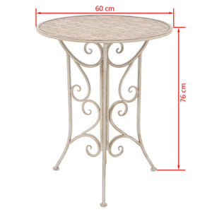 3-teiliges Bistro-Set Stahl Weiß
