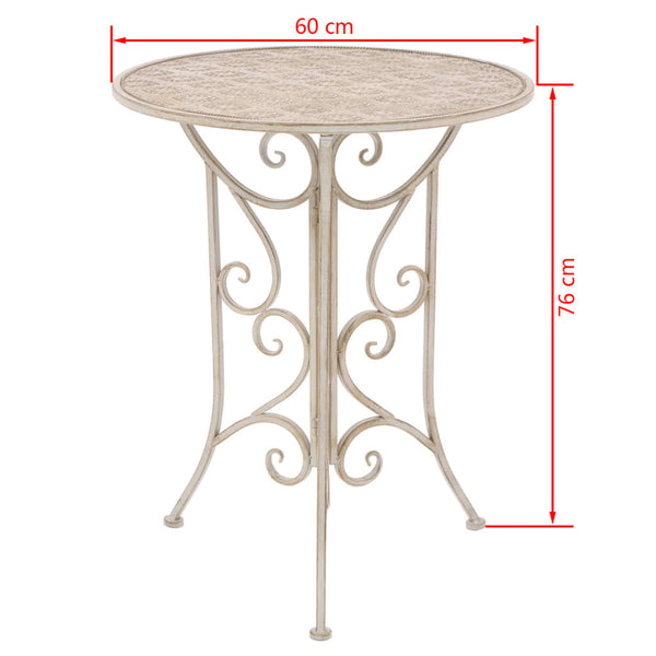 3-teiliges Bistro-Set Stahl Weiß