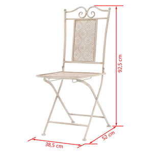 3-teiliges Bistro-Set Stahl Weiß