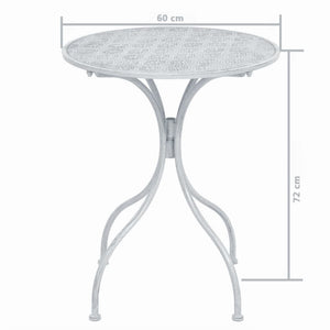 3-teiliges Bistro-Set Stahl Grau-Weiß