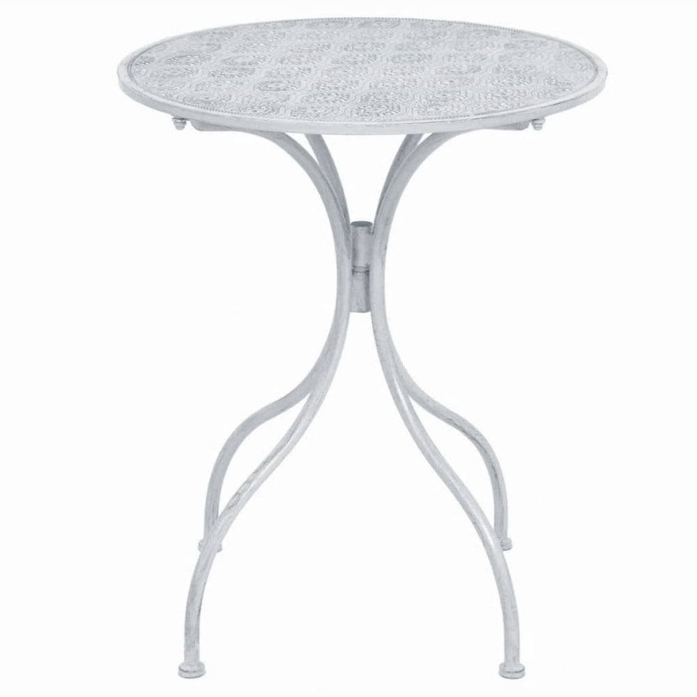 3-teiliges Bistro-Set Stahl Grau-Weiß