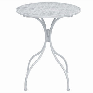 3-teiliges Bistro-Set Stahl Grau-Weiß
