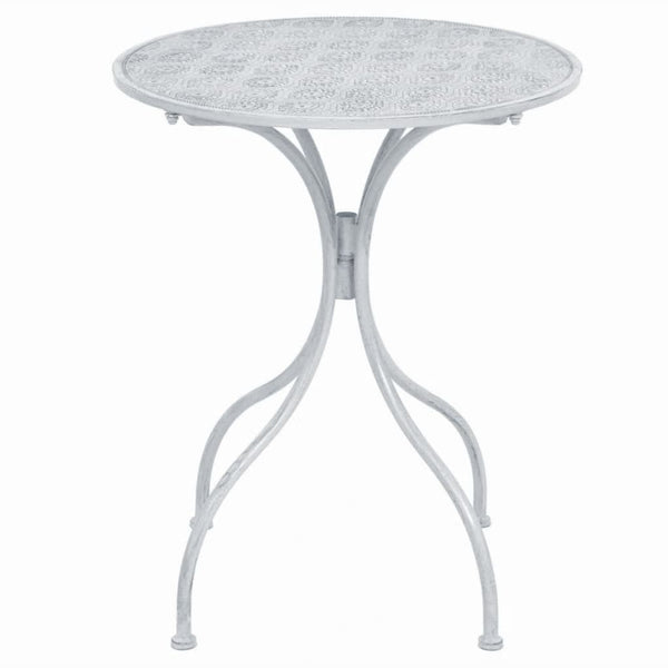 3-teiliges Bistro-Set Stahl Grau-Weiß